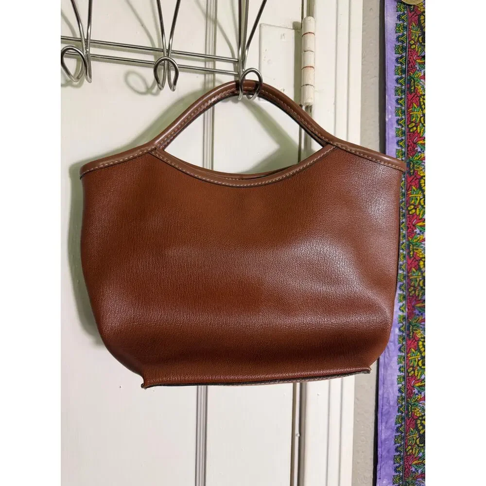 Vintage Mondani New York Cognac Leather Hobo Handbag